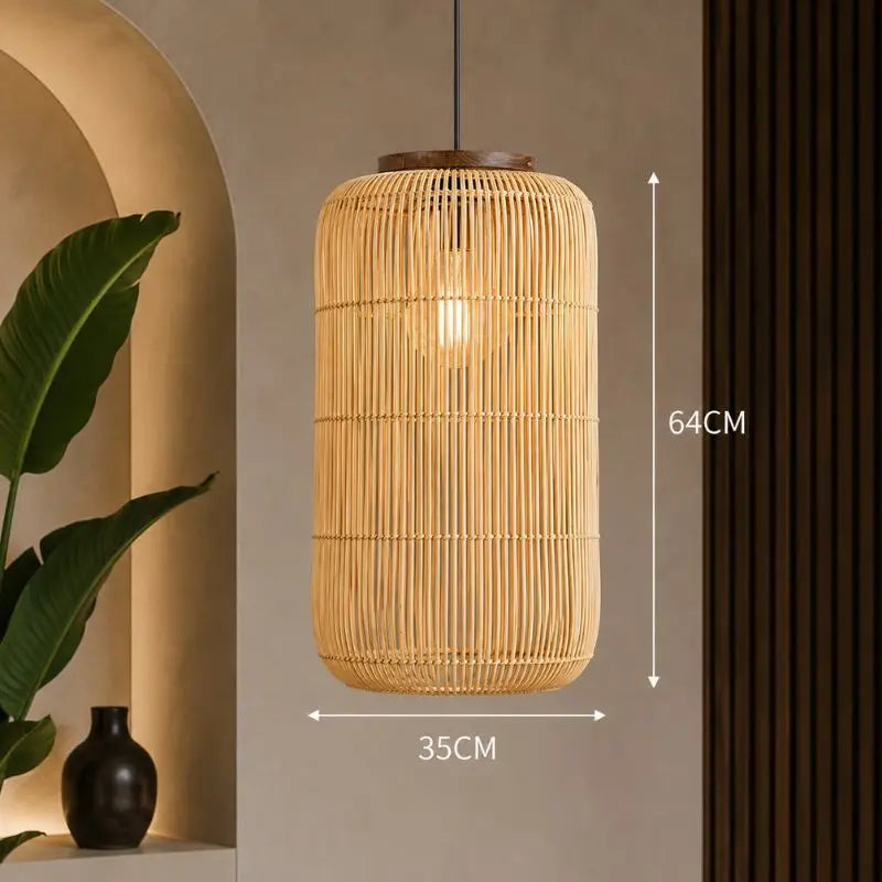 Suspension en Rotin Lanterne - 35 x 64 cm