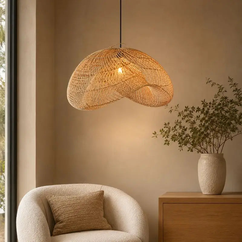 Suspension en Rotin Moderne