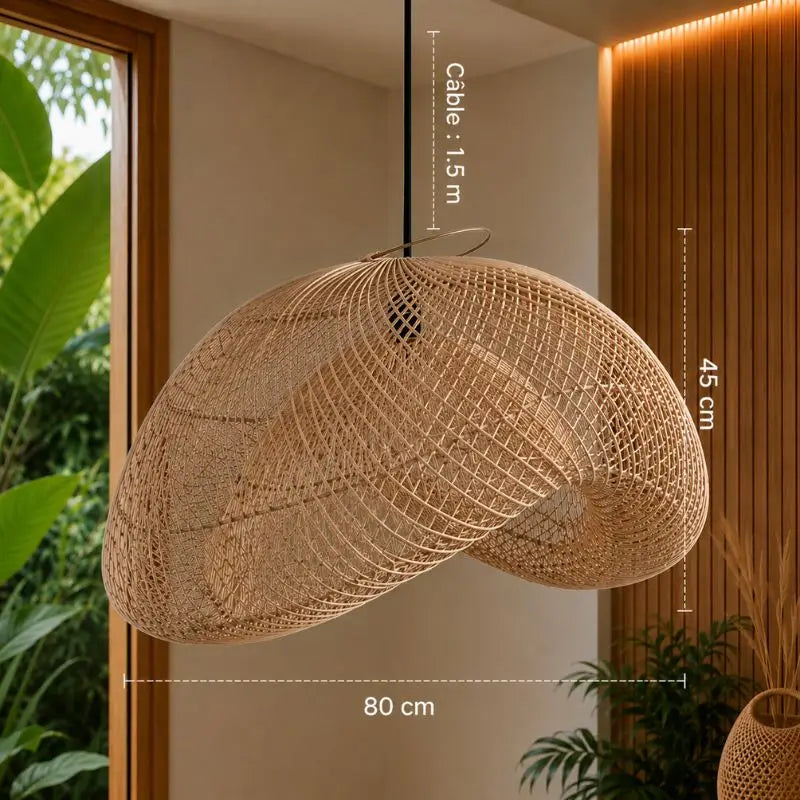 Suspension en Rotin Moderne - 80 x 45 cm