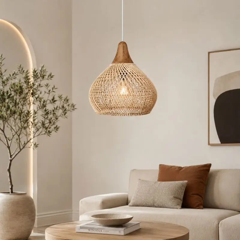 Suspension en Rotin Naturel