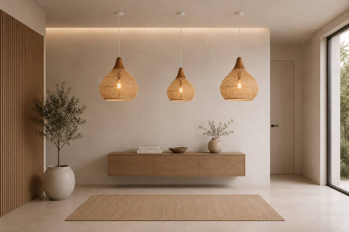 Suspension en Rotin Naturel