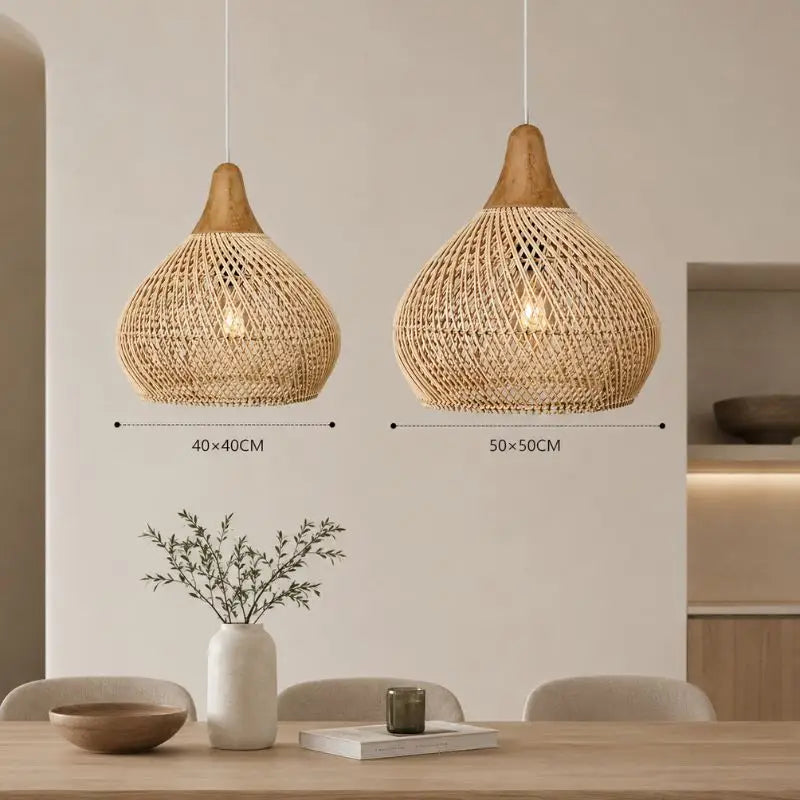 Suspension en Rotin Naturel