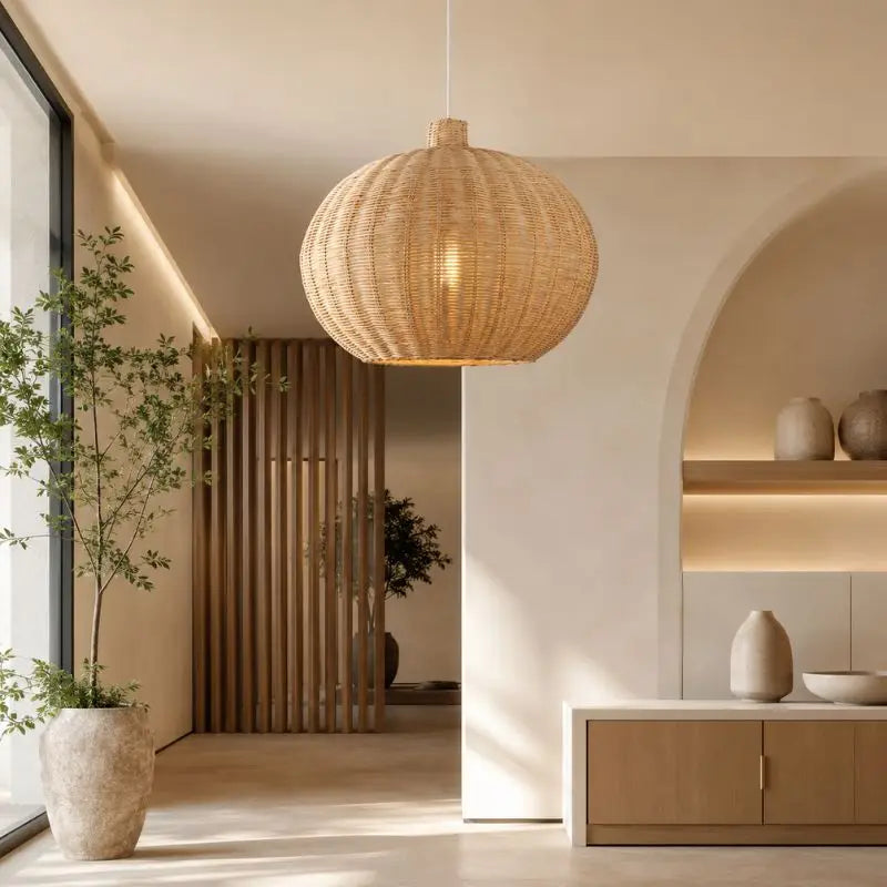 Suspension en Rotin Ovale - 55 x 40 cm
