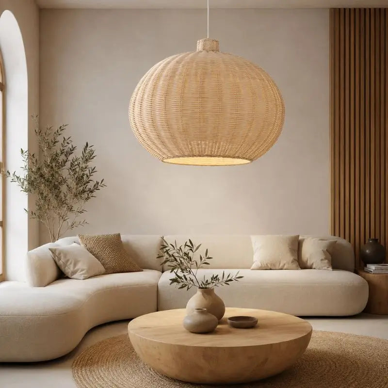 Suspension en Rotin Ovale - 55 x 40 cm