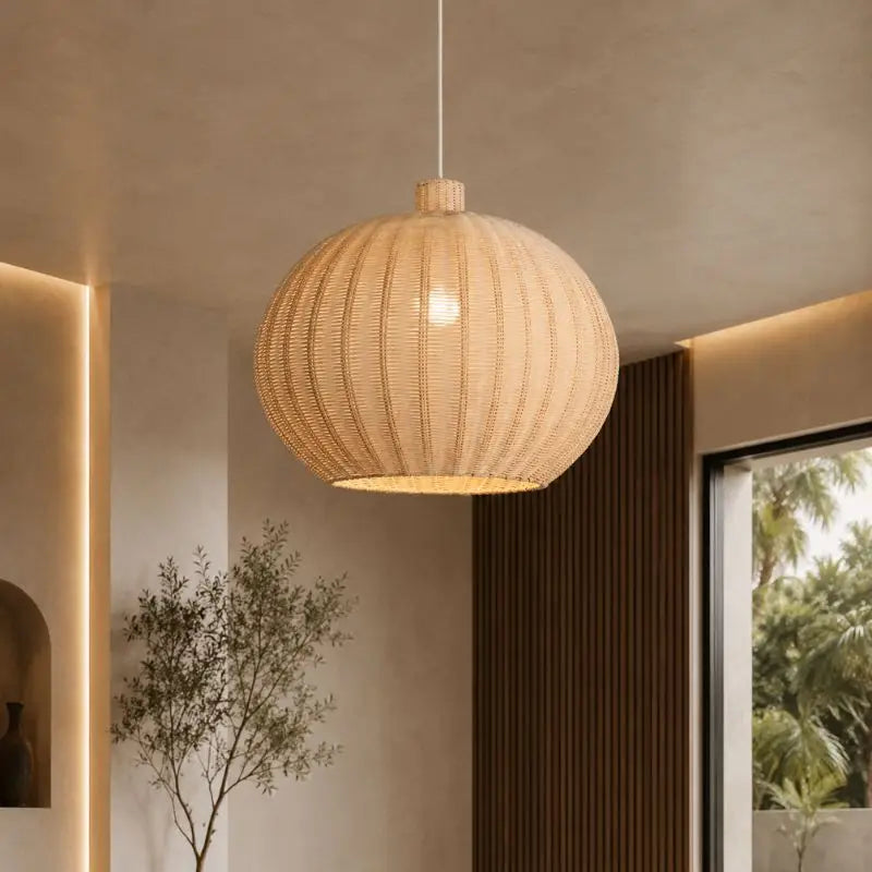 Suspension en Rotin Ovale - 55 x 40 cm