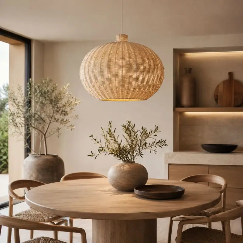 Suspension en Rotin Ovale - 55 x 40 cm