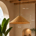 Suspension en Triangle Rotin - 50 x 20 cm
