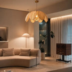 Suspension Fleur en Rotin