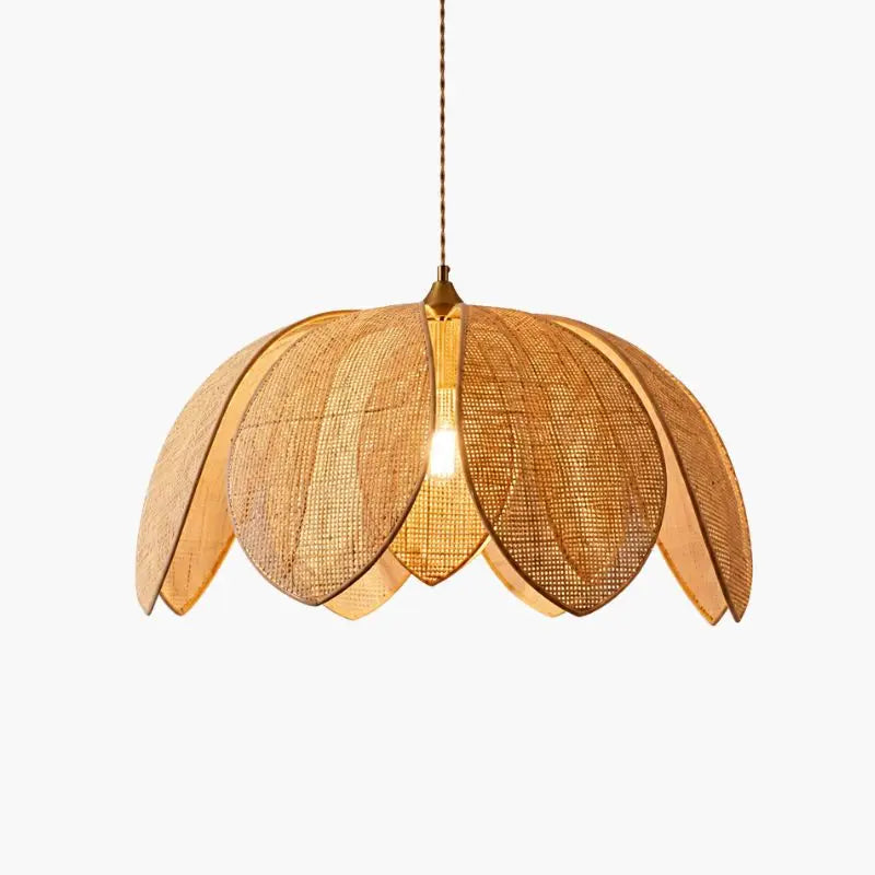 Suspension Fleur en Rotin