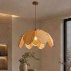 Suspension Fleur en Rotin