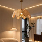Suspension Fleur en Rotin