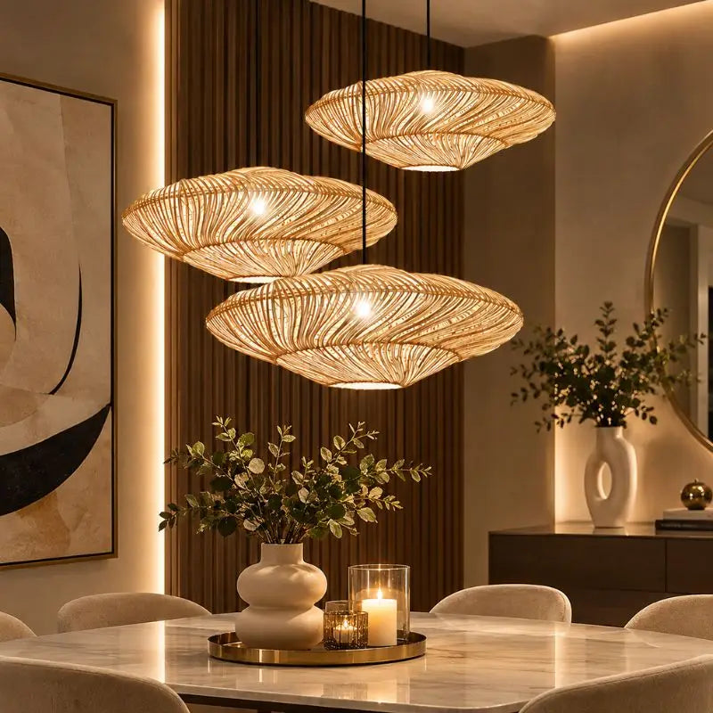 Suspension Luminaire Salon Rotin