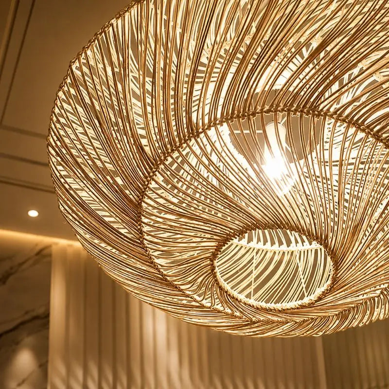 Suspension Luminaire Salon Rotin
