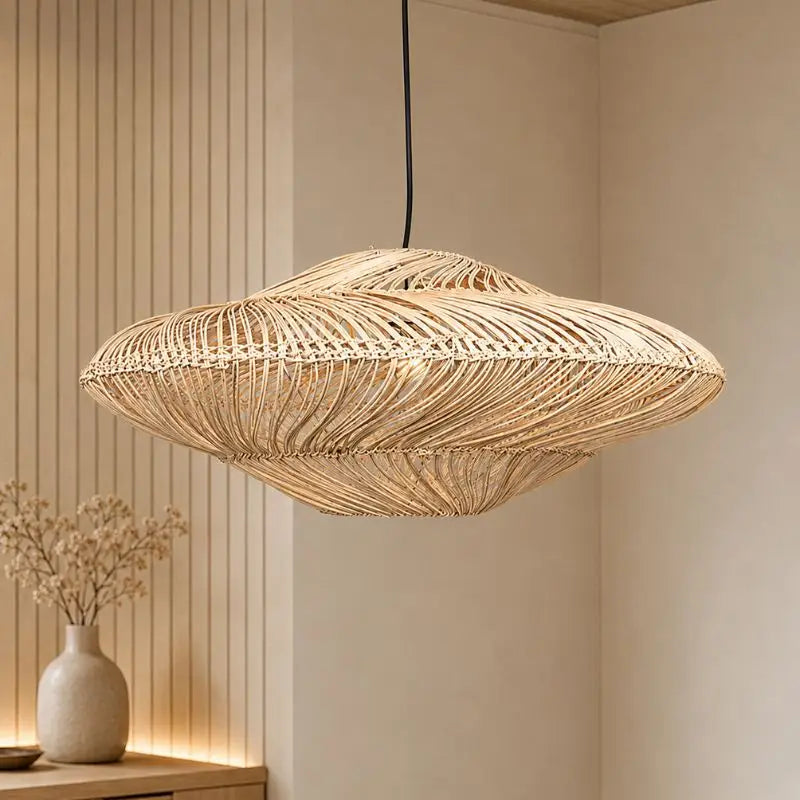 Suspension Luminaire Salon Rotin