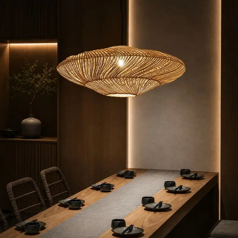 Suspension Luminaire Salon Rotin