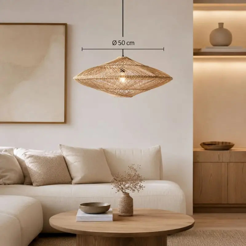 Suspension Luminaire Salon Rotin - 50 cm