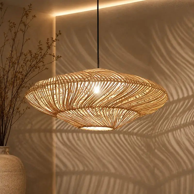 Suspension Luminaire Salon Rotin