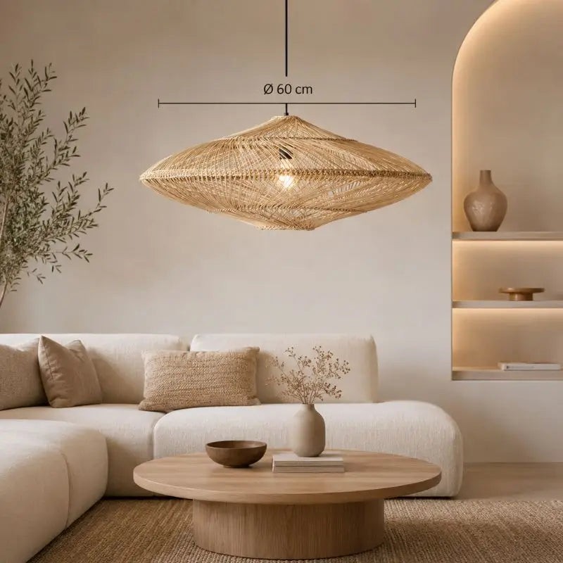 Suspension Luminaire Salon Rotin - 60 cm