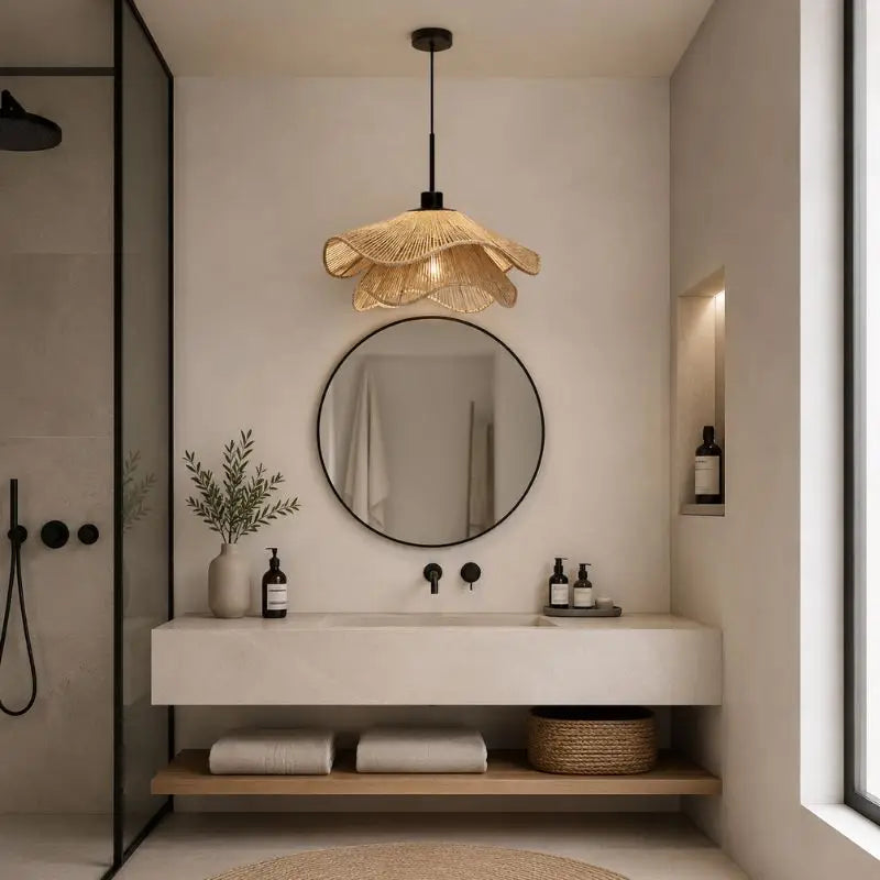 Suspension Rotin Chambre