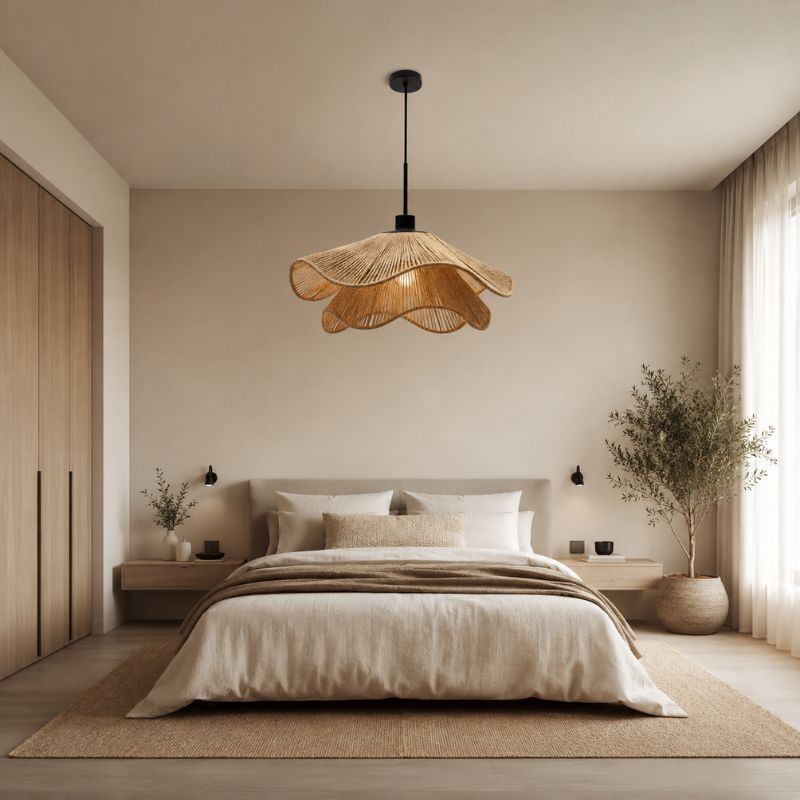 Suspension Rotin Chambre