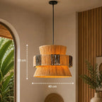 Suspension Rotin Double Volume - 40 x 30 cm