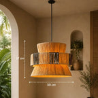 Suspension Rotin Double Volume - 50 x 37 cm