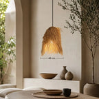 Suspension Rotin en Fibres Naturelles Effilées - 40 cm