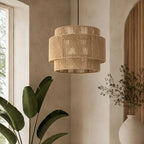 Suspension Rotin et Bambou Vintage