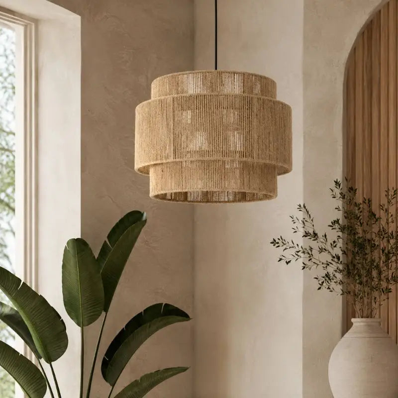 Suspension Rotin et Bambou Vintage