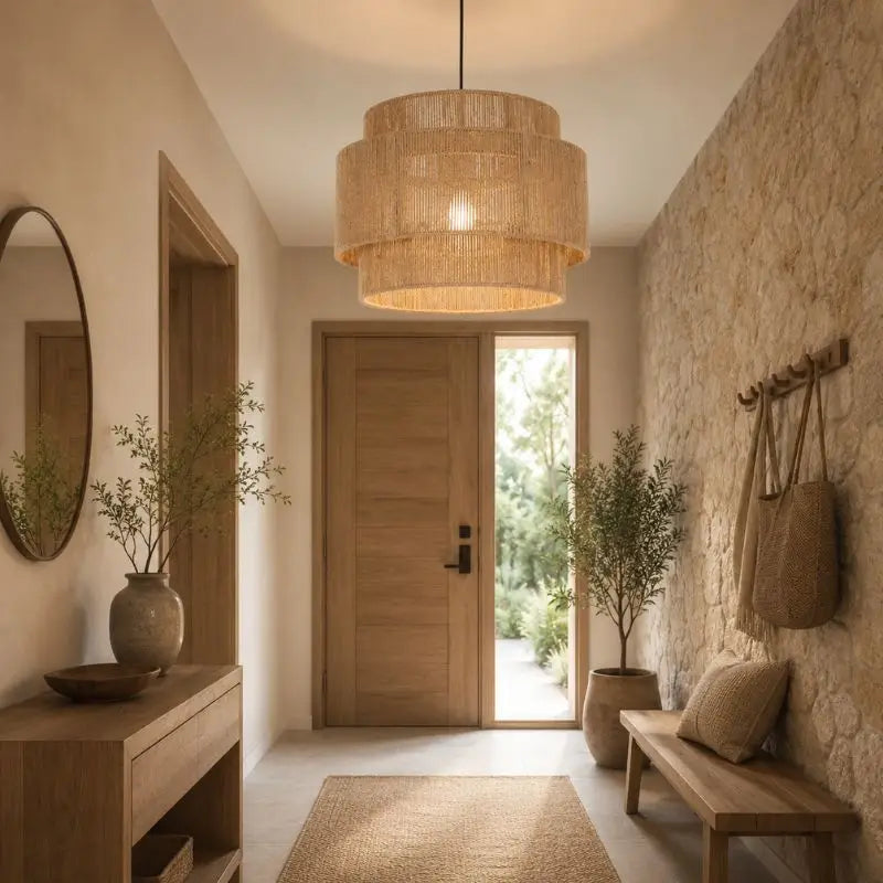 Suspension Rotin et Bambou Vintage