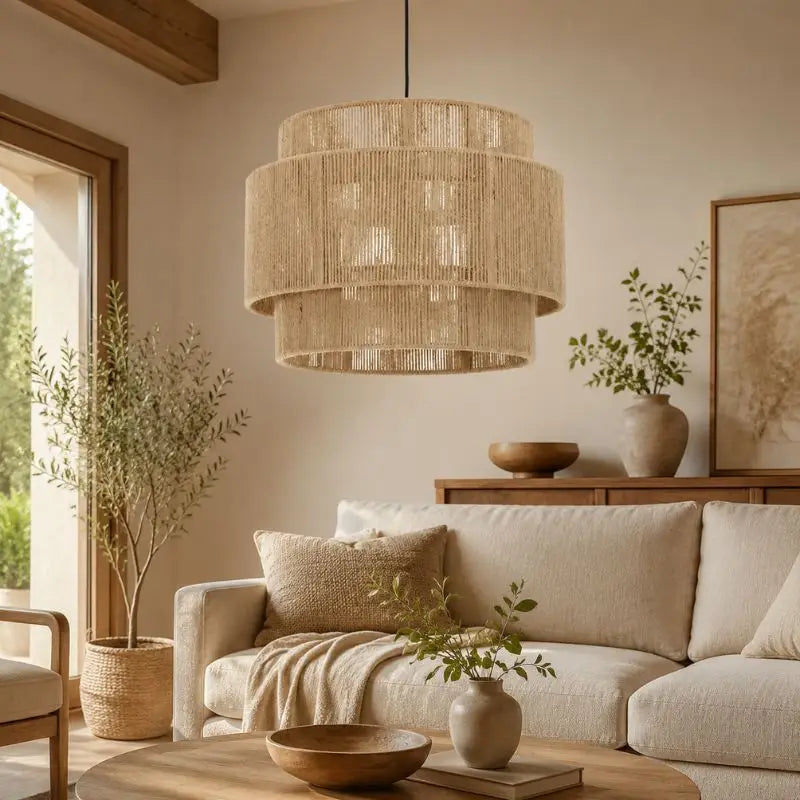 Suspension Rotin et Bambou Vintage