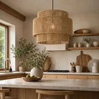 Suspension Rotin et Bambou Vintage