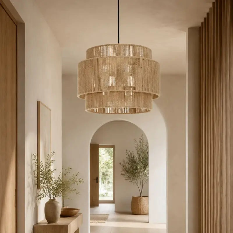Suspension Rotin et Bambou Vintage