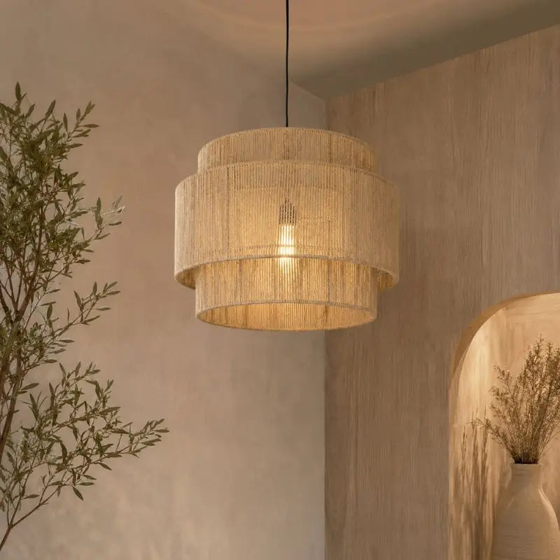 Suspension Rotin et Bambou Vintage