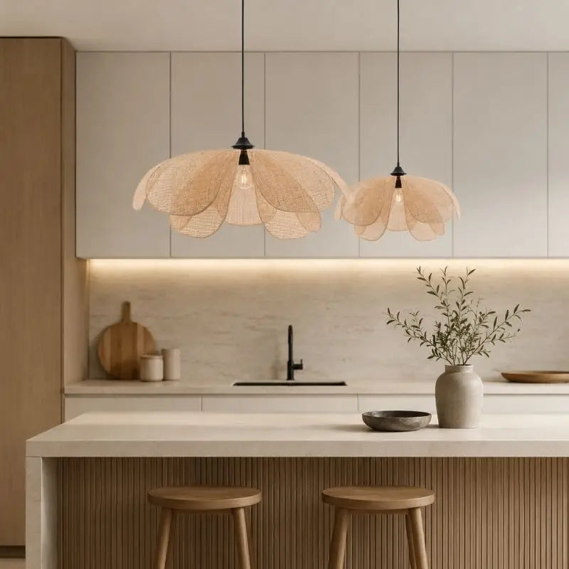 Suspension Rotin Fleur
