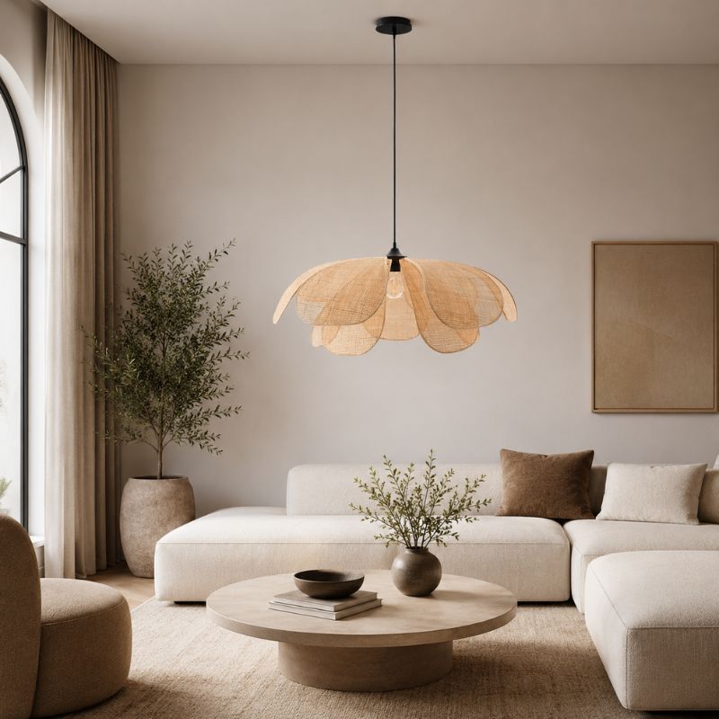 Suspension Rotin Fleur