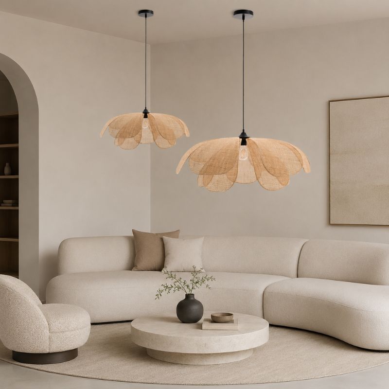 Suspension Rotin Fleur