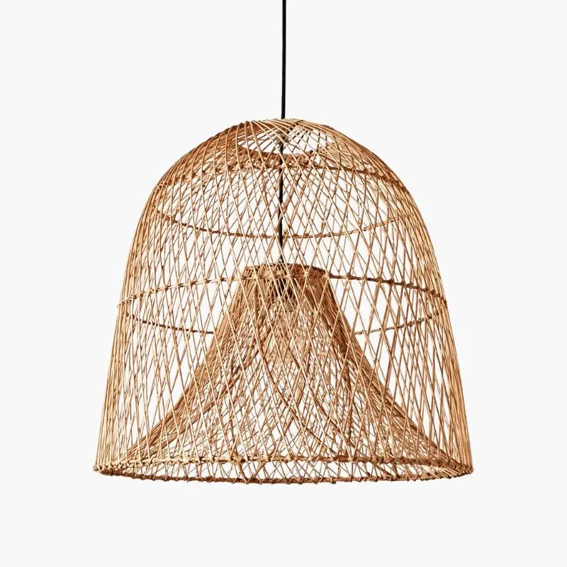 Suspension Rotin Forme Lanterne