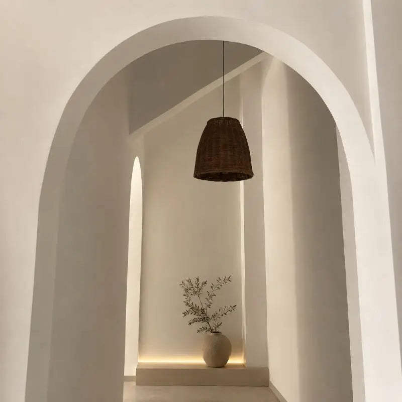 Suspension Rotin Salon