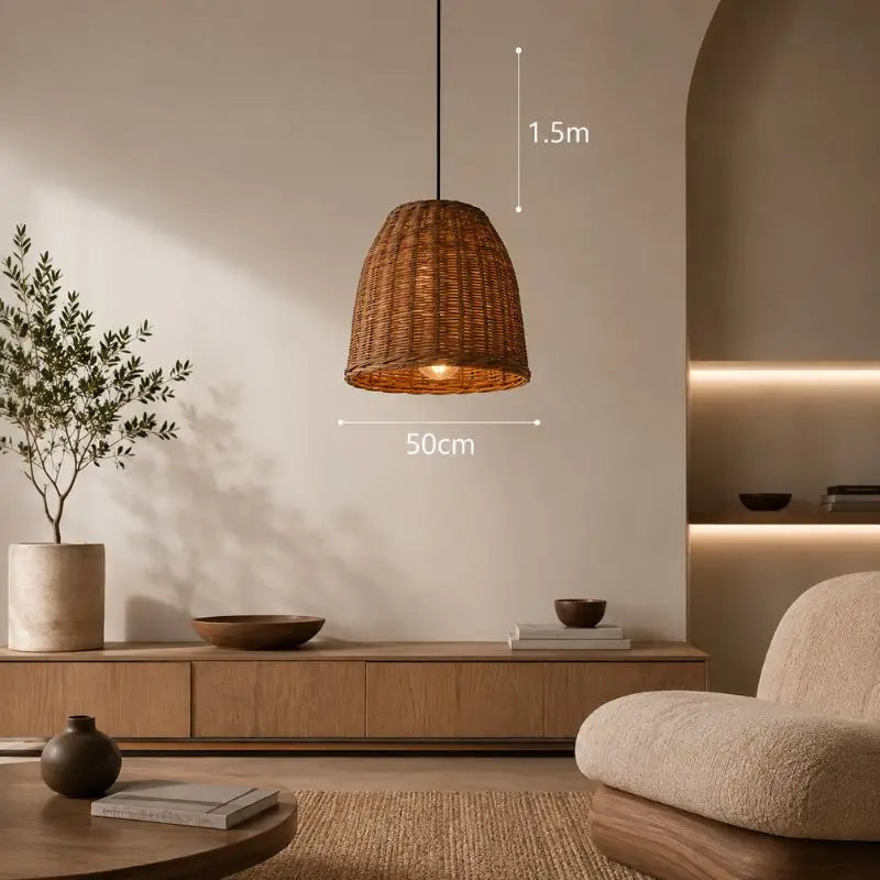 Suspension Rotin Salon - 50 cm