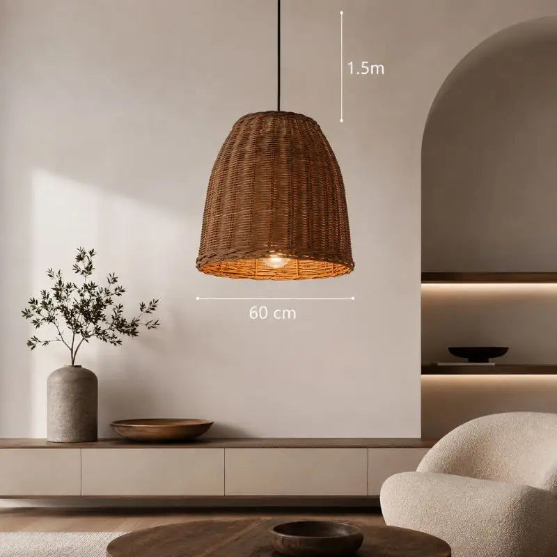 Suspension Rotin Salon - 60 cm