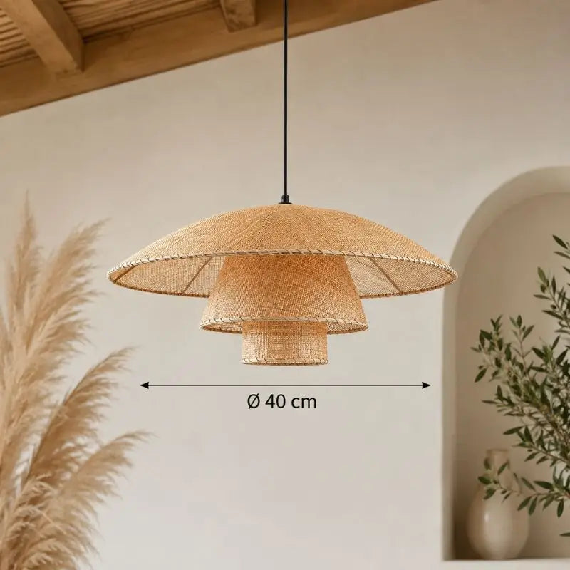 Suspension Rotin Style Japandi - 40 cm