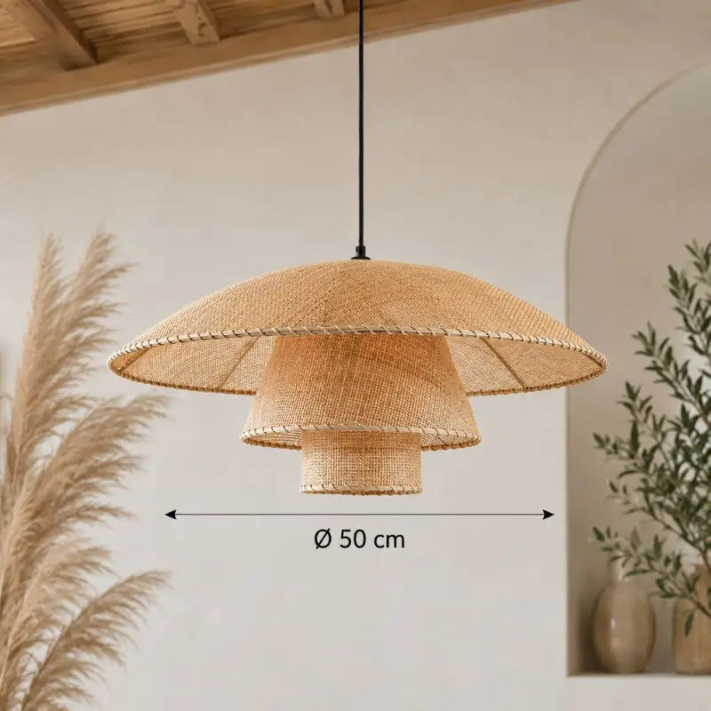 Suspension Rotin Style Japandi - 50 cm