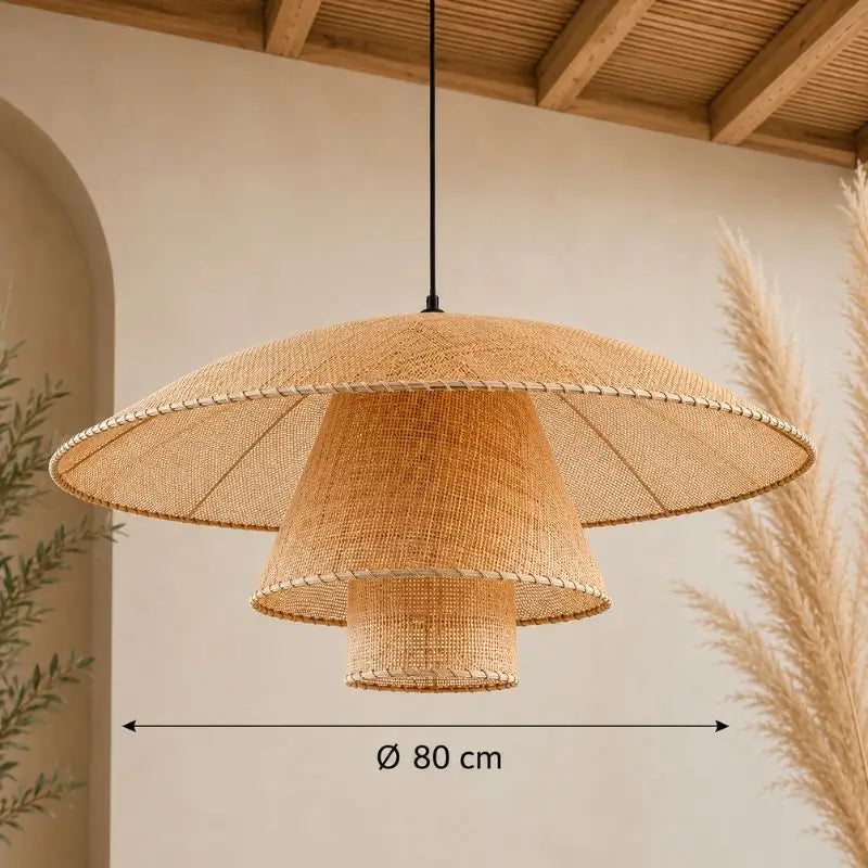 Suspension Rotin Style Japandi - 80 cm