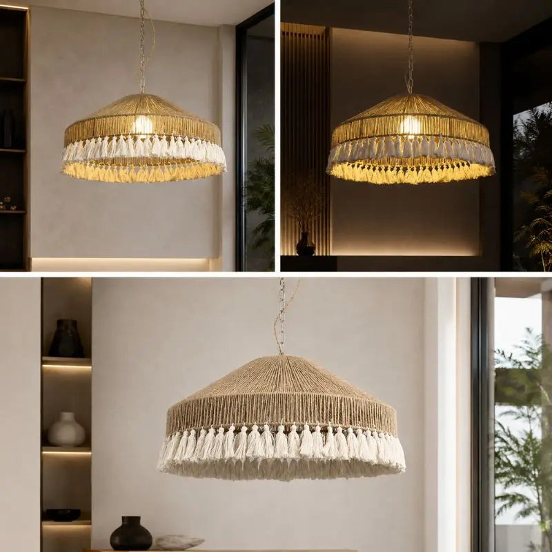 Suspension Rotin Vintage