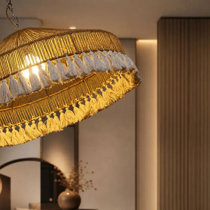 Suspension Rotin Vintage