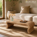 Table Basse à Thé en Rotin - 60 x 45 x 30 cm