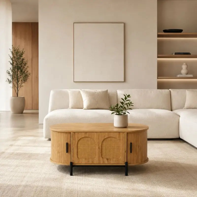 Table Basse Bois Rotin