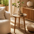 Table Basse d’Appoint en Rotin - 45 x 52 cm