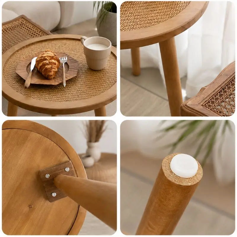 Table Basse d’Appoint en Rotin - 45 x 52 cm